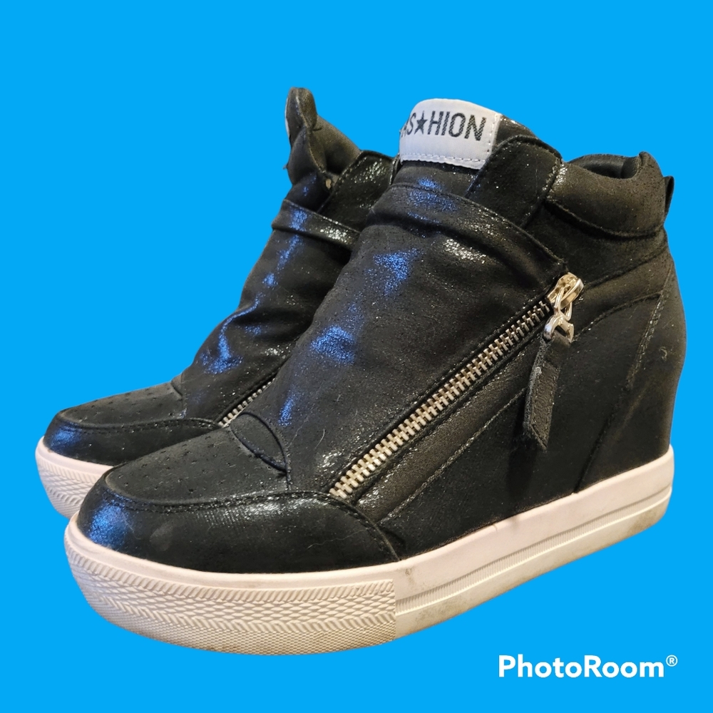 Black heels ankle sneakers shoes